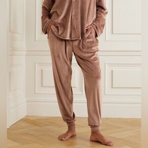 SKIMS Velour Track Joggers Size Large Honey Tan Kim Kardashian